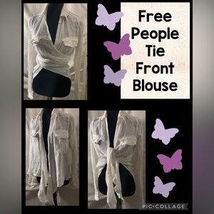 Free People Tie Front Blouse